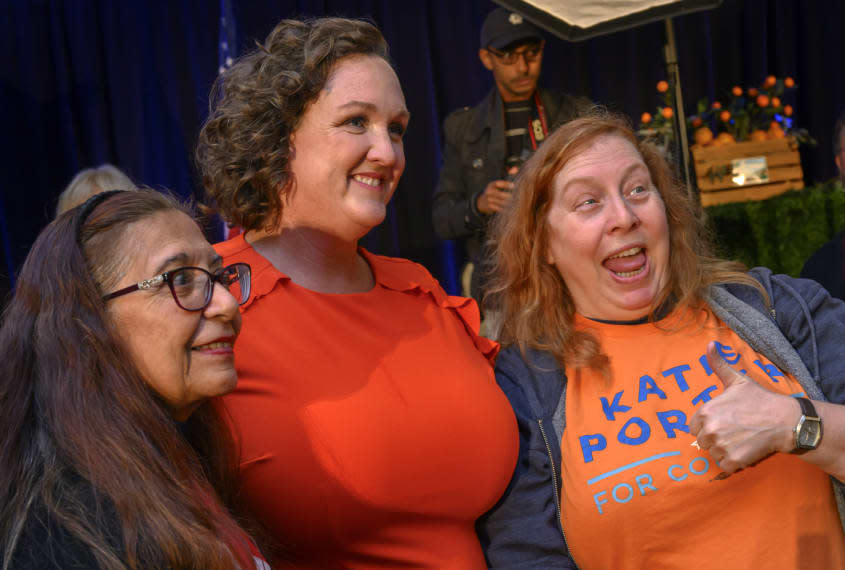 Rep. Katie Porter and supporters