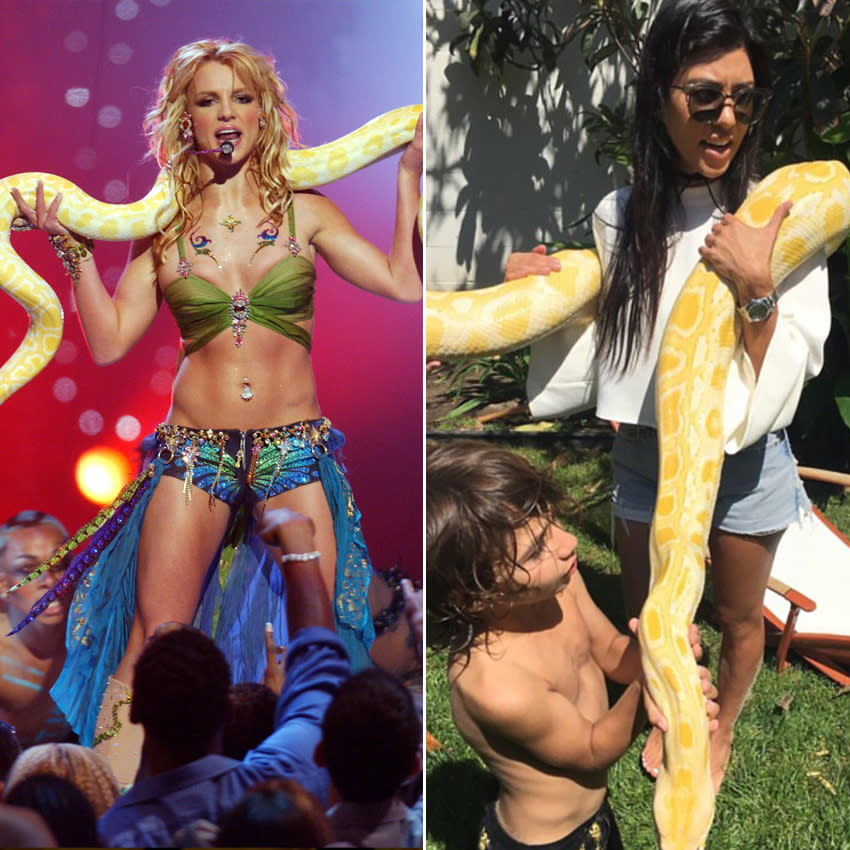 <p>Reptile-wearing Britney is a role Kourtney Kardashian was born to play. </p>