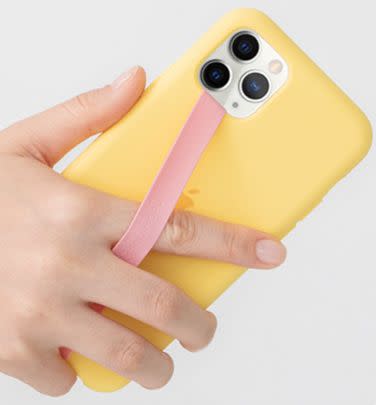 Attach this silicone loop to make your your phone easier to hold without dropping