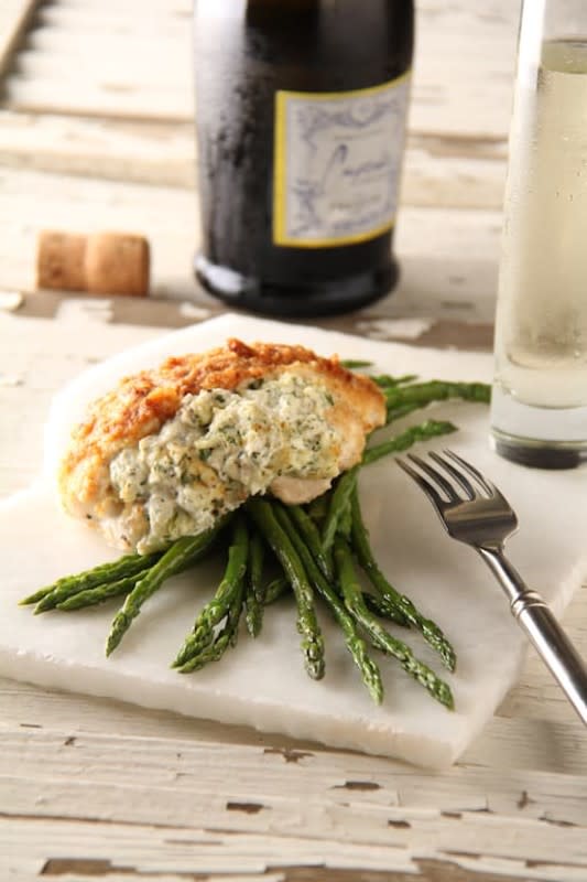 <p>From A Chef's Kitchen</p><p>Juicy, moist chicken breasts are good? Stuff them with crab? Well that's hard to top. </p><p><strong>Get the recipe: <a href="https://www.fromachefskitchen.com/crab-stuffed-chicken/" rel="nofollow noopener" target="_blank" data-ylk="slk:Crab-Stuffed Chicken Breasts;elm:context_link;itc:0;sec:content-canvas" class="link rapid-noclick-resp">Crab-Stuffed Chicken Breasts</a></strong></p>