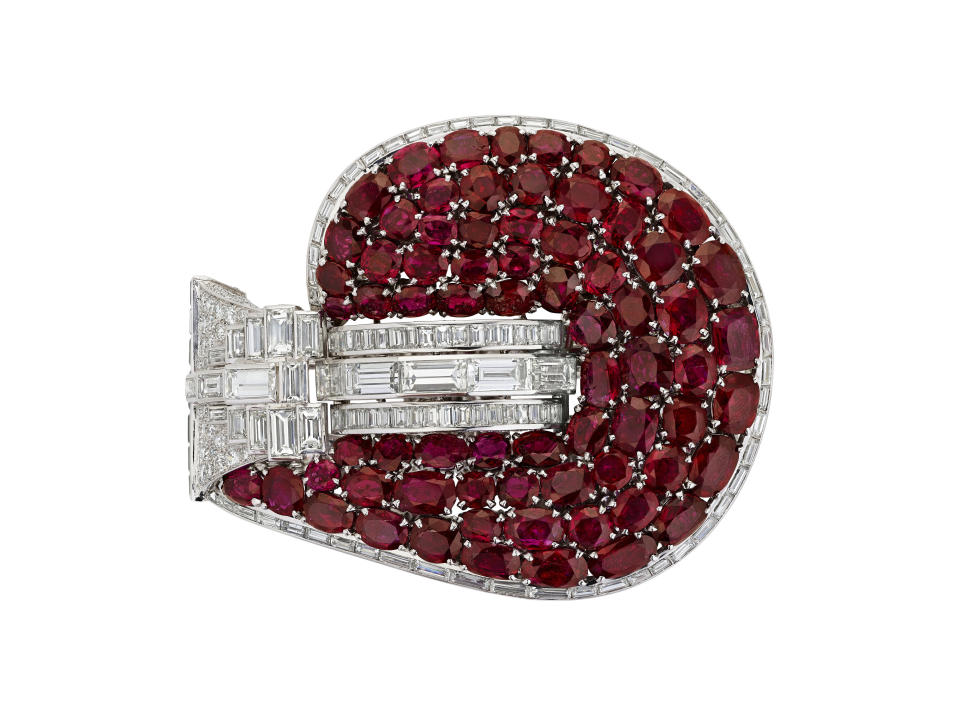 A Van Cleef & Arpels diamond and ruby bracelet.