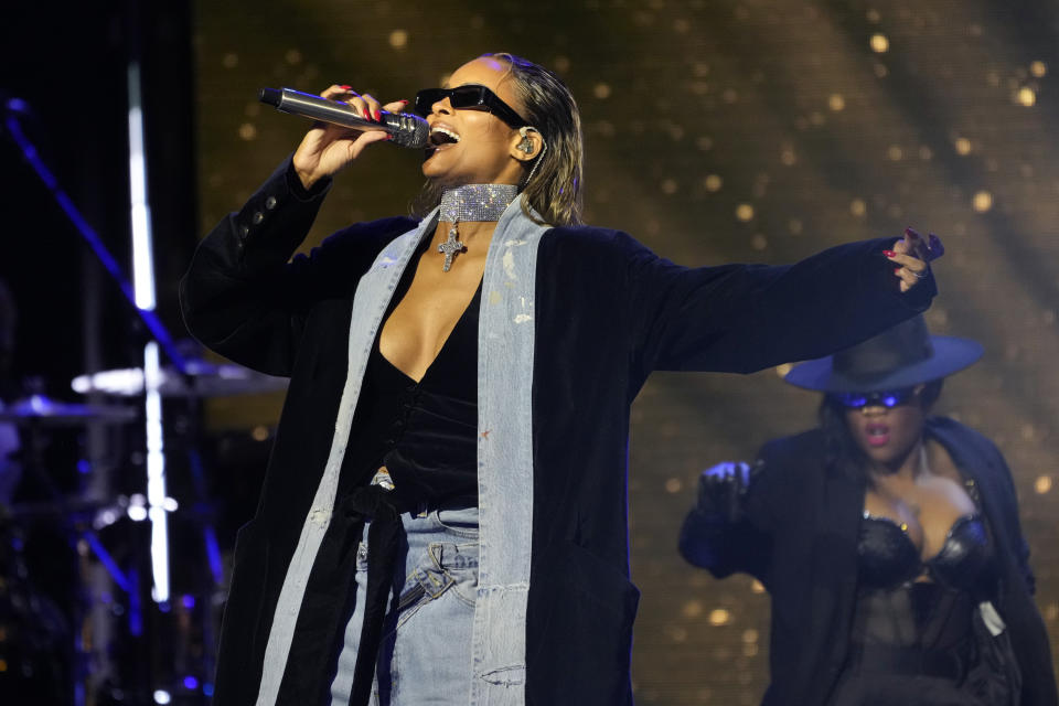 Ciara performs a tribute to Missy Elliott at the Black Music Collective on Thursday, Feb. 2, 2023, at The Hollywood Palladium in Los Angeles. (AP Photo/Chris Pizzello)