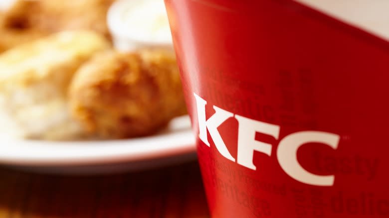 KFC bucket and food