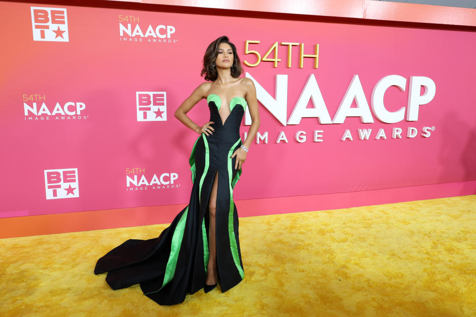 PASADENA, CALIFORNIA – FEBRUARY 25: Zendaya attends the 54th NAACP Image Awards at Pasadena Civic Auditorium on February 25, 2023 in Pasadena, California. (Photo by Kayla Oaddams/WireImage)