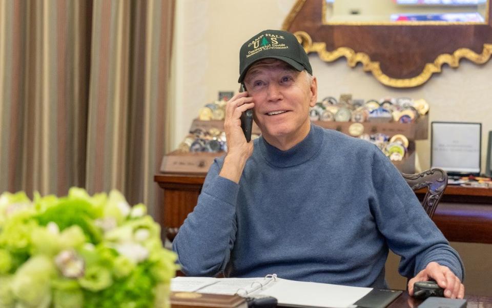 President Biden posted this photo after calling some of tonight’s winners - POTUS