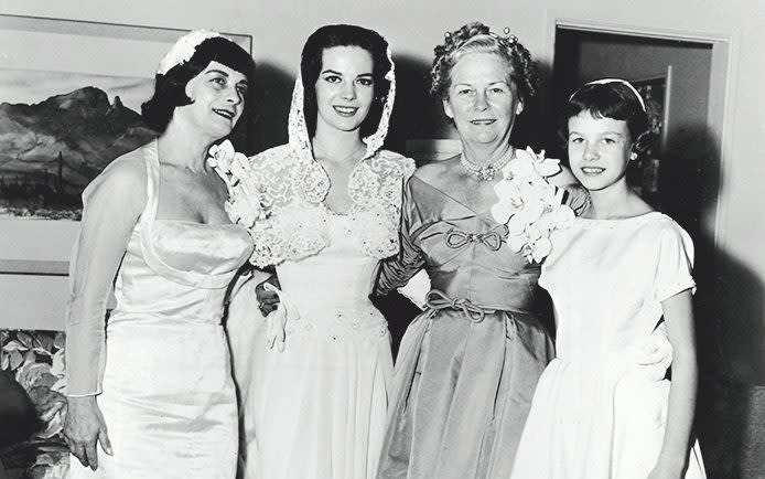 Natalie with her mother, Wagner’s mother and Lana on her wedding day in 1957 - Getty