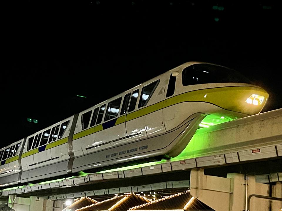 Monorail at night 