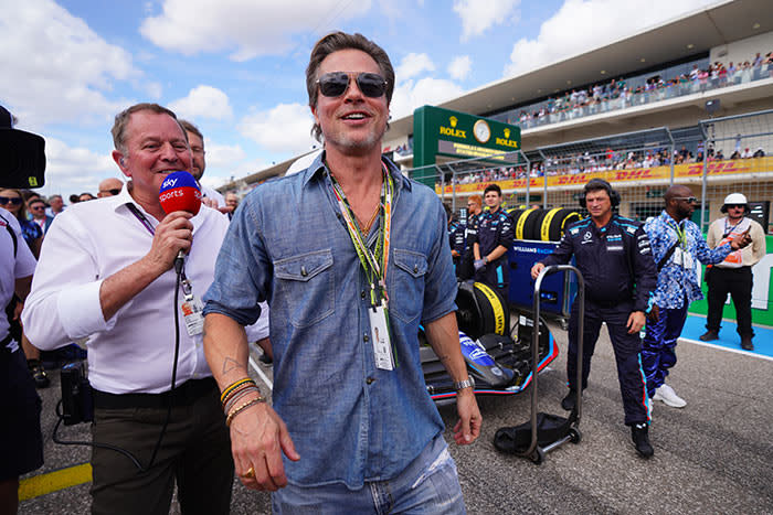 Brad Pitt en el Gran Premio de Fórmula 1 en Austin (Texas)