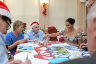 <p>During her first Christmas season as an official member of the royal family, Meghan helped residents of the Royal Variety Charity's nursing home make holiday decorations.</p>