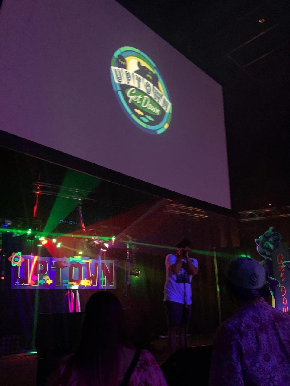 Organizer Caleb Brown performs a surprise set as C2B at the Uptown Theatre during the Uptown Get Down music festival on June 3, 2023. Karlee Van De Venter