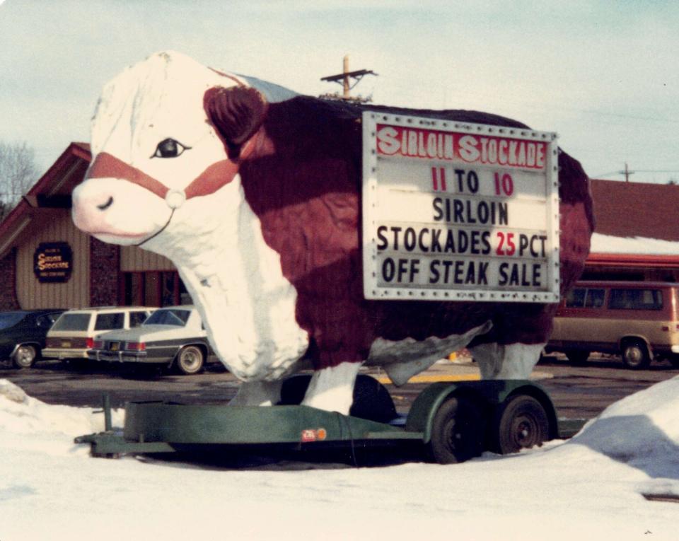 The Sirloin Stockade restaurant opened Oct. 21, 1974, at 2001 S. Roddis Ave. in Marshfield. A large brown-and-white steer statue stood in front of the restaurant advertising its specials and hours.