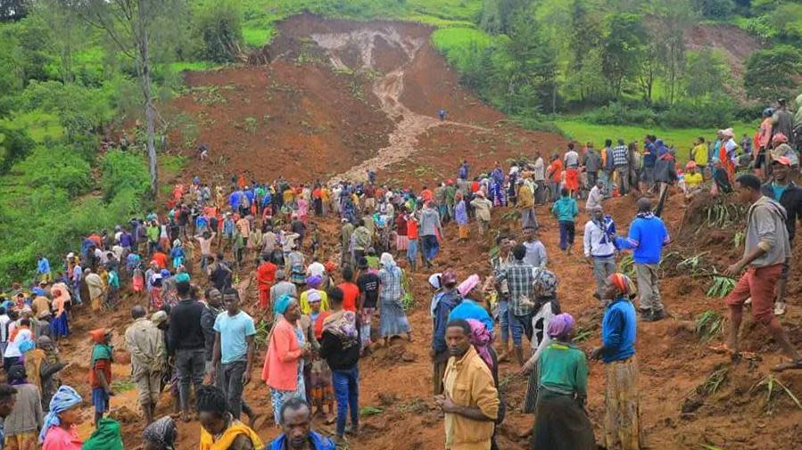 Search and rescue efforts continue after landslide in the Gofa region of southern Ethiopia on July 22, 2024.