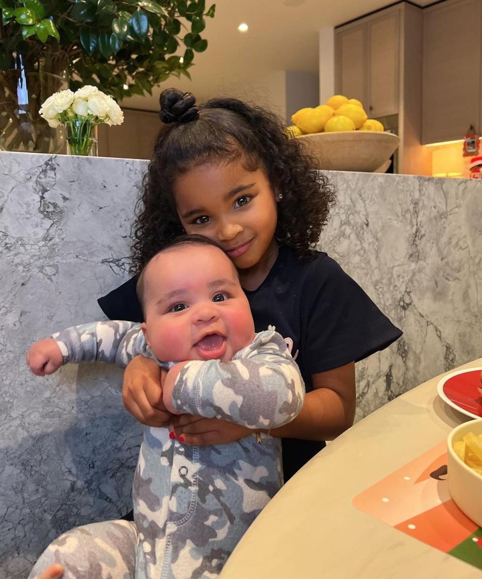 Khloe Kardashian is also a proud mum to five-year-old daughter True pictured here with Tatum (Instagram @khloekardashian)