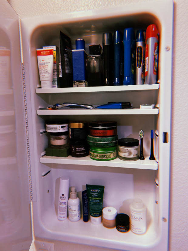 <em>A selection of Joey's grooming products.</em>