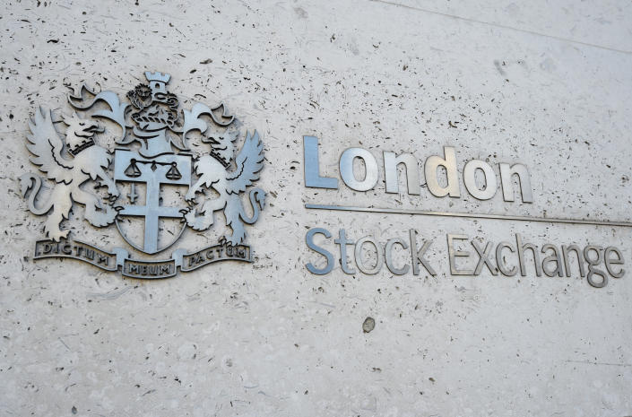 London Stock Exchange sign in the City of London
