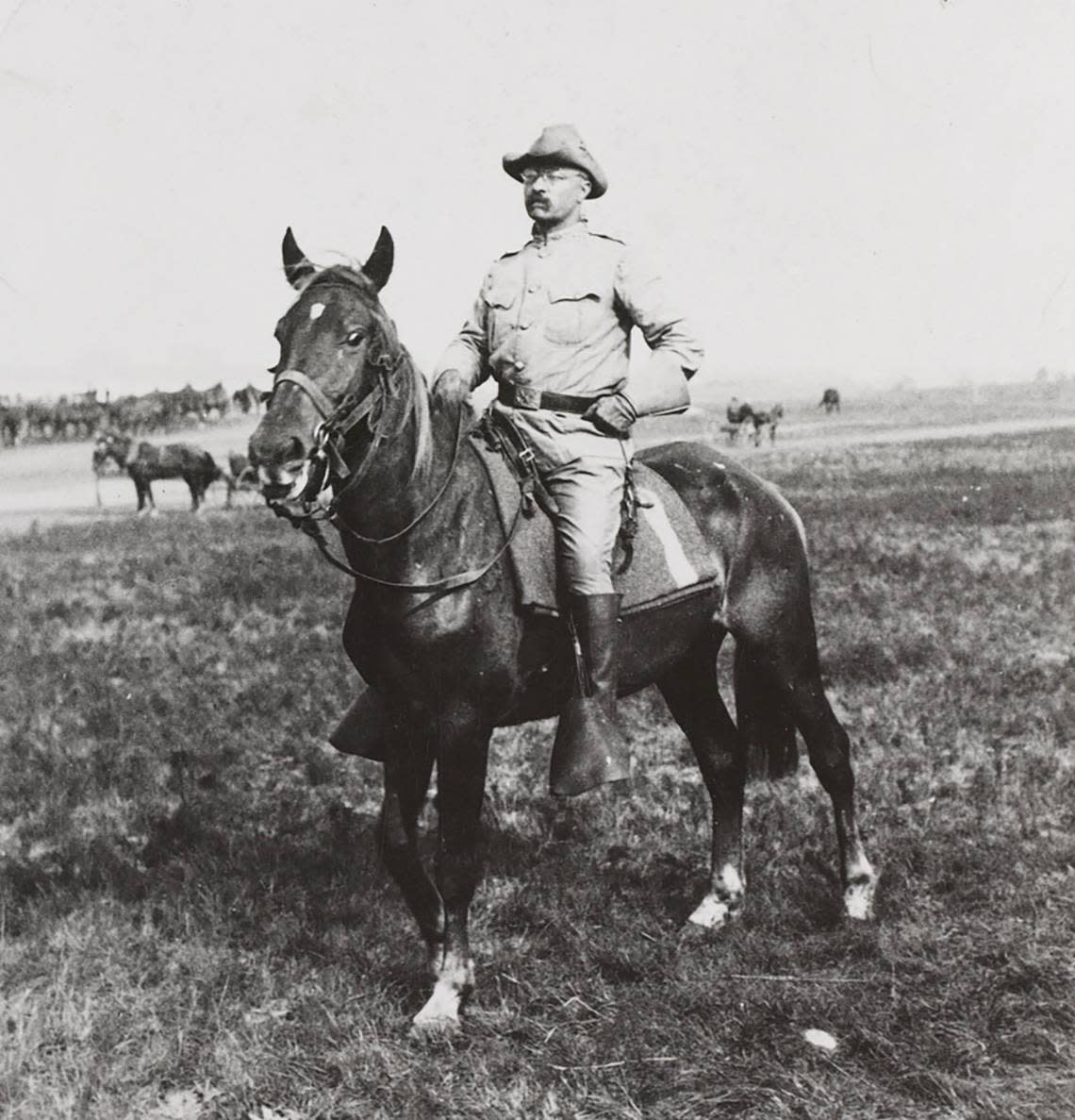 Theodore Roosevelt with the Rough Riders in 1898.