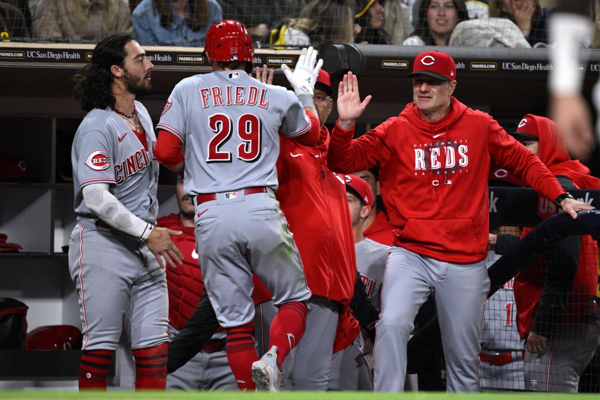 Fernando Tatis Jr. signs for fans after Reds-Padres game at GABP