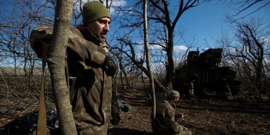 Ukrainian gunners in the Bakhmut area, March 5, 2023