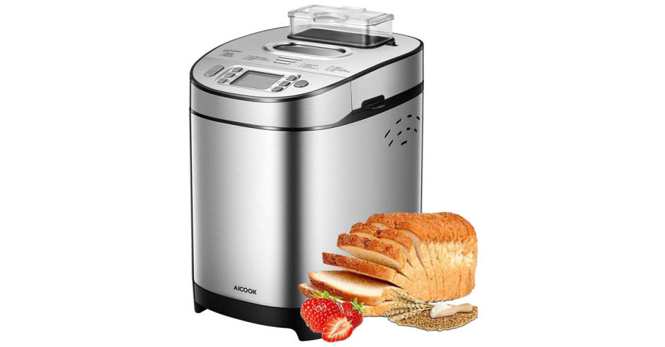 Aicook 2LB Stainless Steel Bread Machine (Photo: Amazon)