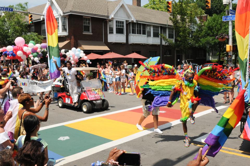 The intersection of Berkeley and Park sported a rainbow walkway in honor of the ROC Pride Parade.