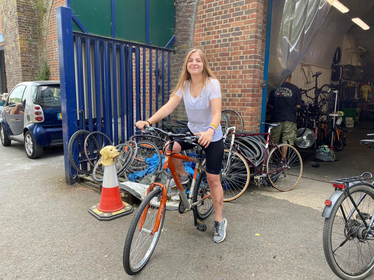 Woman on a bike