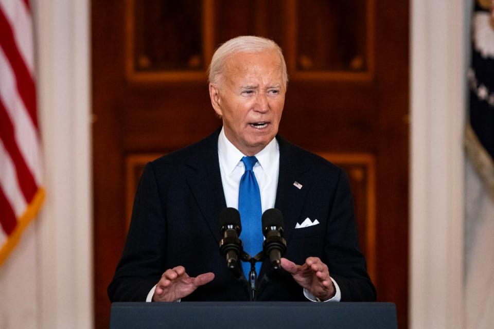 The Biden campaign tried to calm donors’ nerves during a Zoom call on Monday (EPA)