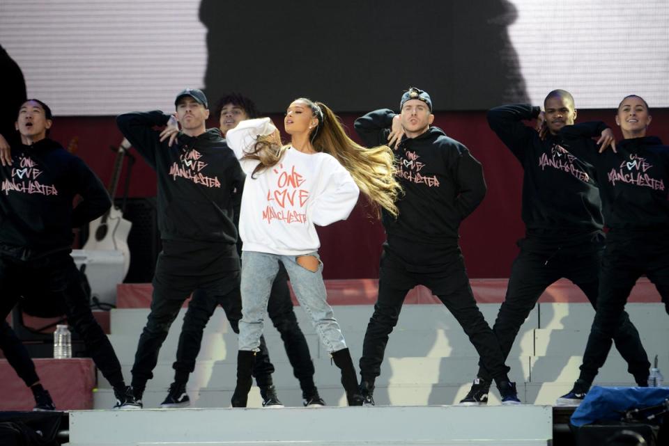 Ariana Grande made a brave return to Manchester two weeks after the attack to put on the One Love benefit concert (Getty)