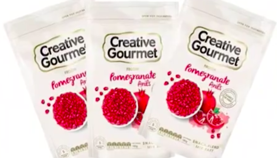 Creative Gourmet frozen pomegranate was subject to a nationwide recall in April. Source: 7 News