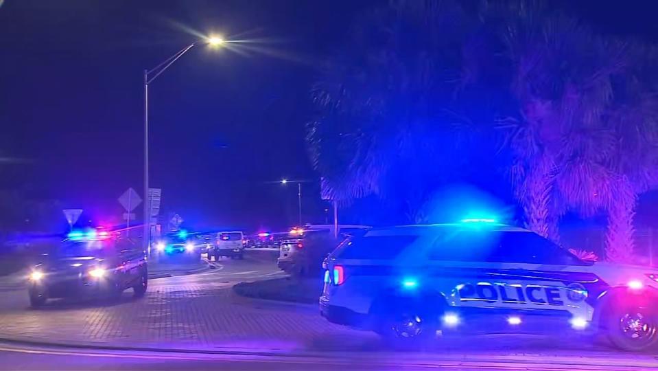 A heavy police presence can be seen at an Apopka apartment complex.