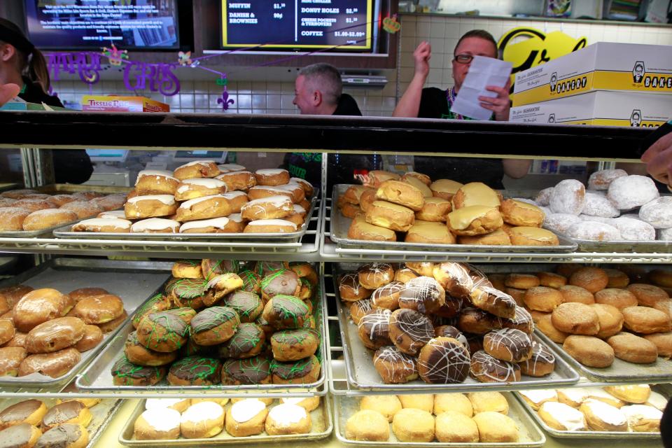 In 2019, a variety of paczki are seen at Grebe's Bakery at 5132 W. Lincoln Ave., in West Allis. Grebe's has been making paczki from scratch since the 1930s. The bakery's top seller is the prune.