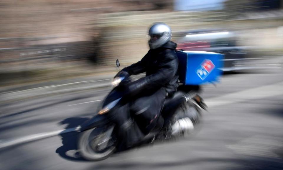 A Domino’s delivery driver