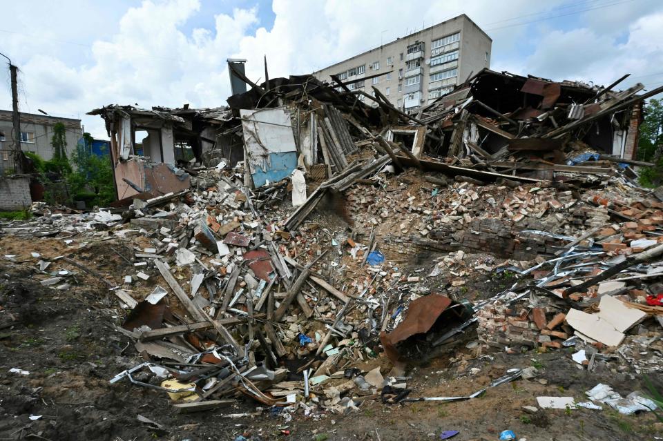 A destroyed house in the town of Kupiansk, Kharkiv region (AFP via Getty Images)