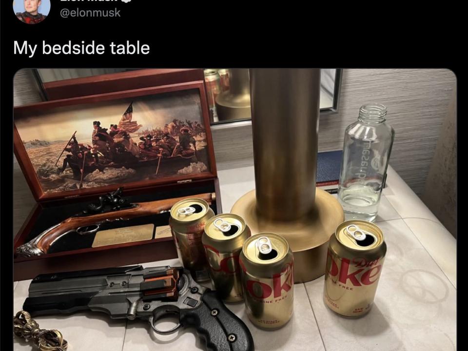 elon musk bedside table tweet