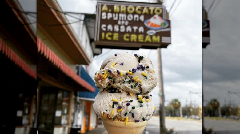 Ice cream cone with sprinkles