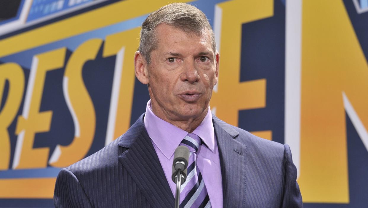  Vince McMahon attends a press conference to announce that WWE Wrestlemania 29 will be held at MetLife Stadium in 2013 at MetLife Stadium on February 16, 2012 in East Rutherford, New Jersey. (Photo by Michael N. Todaro/Getty Images). 