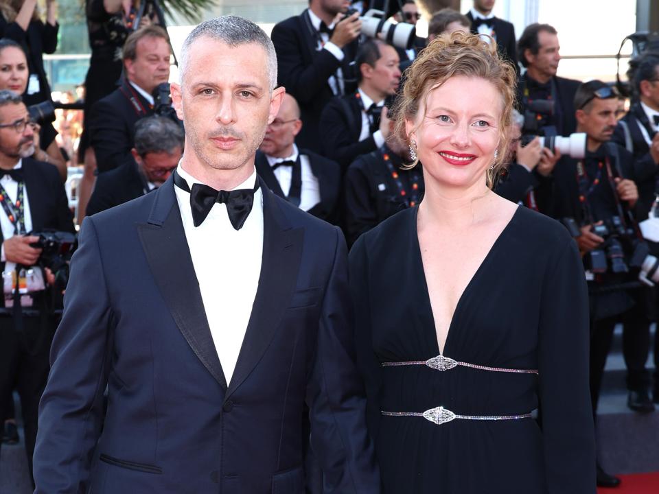 Jeremy Strong and Emma Wall attend the screening of "Armageddon Time" during the 75th annual Cannes film festival at Palais des Festivals on May 19, 2022 in Cannes, France