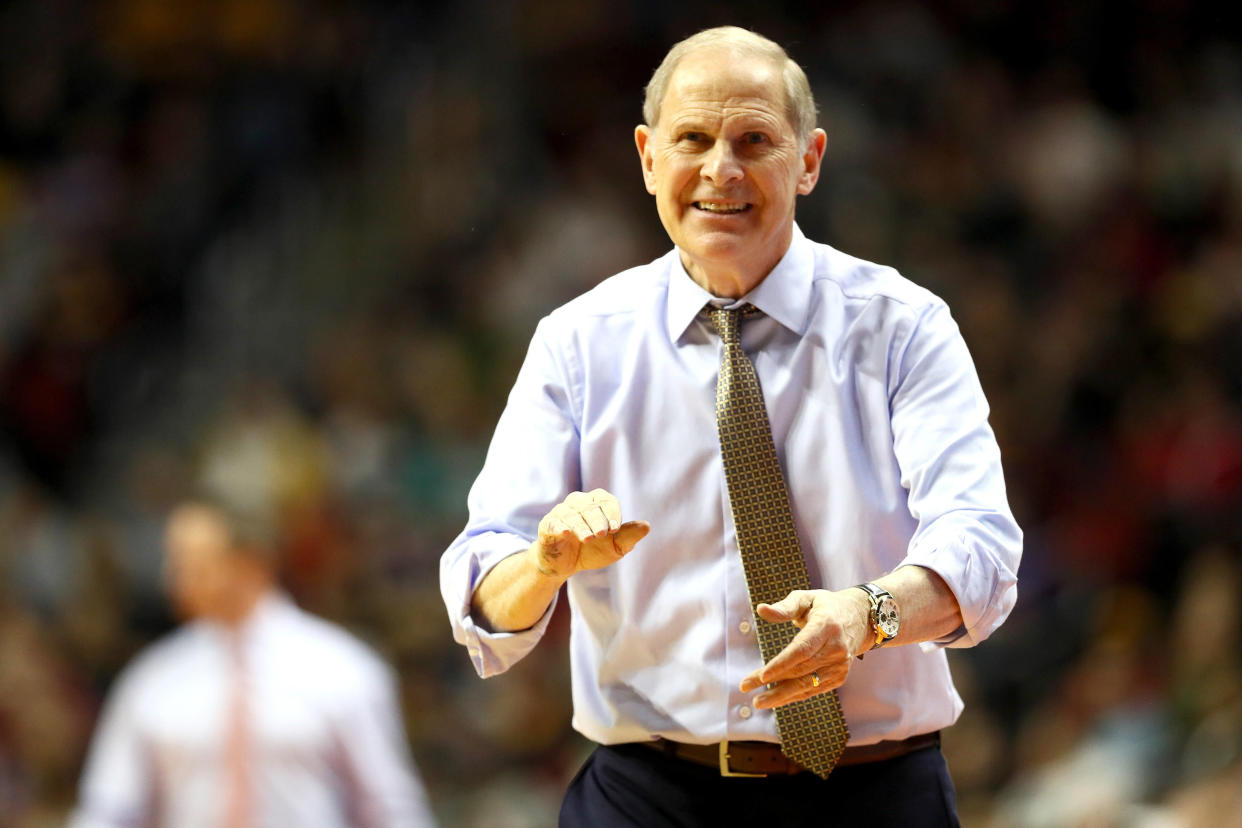DES MOIJohn Beilein is reportedly leaving Michigan to help rebuild the Cleveland Cavaliers. (Photo by Jamie Squire/Getty Images)NES, IOWA - MARCH 23: Head coach John Beilein of the Michigan Wolverines shouts against the Florida Gators during the second half in the second round game of the 2019 NCAA Men's Basketball Tournament at Wells Fargo Arena on March 23, 2019 in Des Moines, Iowa. (Photo by Jamie Squire/Getty Images)