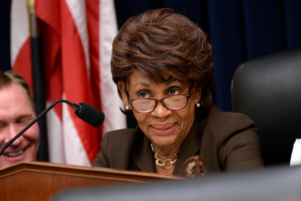 REFILE - CORRECTING STATE OF REPRESENTATION??U.S. Representative and Chairwoman of House Financial Services Committee Maxine Waters (D-CA) speaks during Federal Reserve Board Chairman Jerome Powell's testimony in a House Financial Services Committee hearing on "Monetary Policy and the State of the Economy" in Washington, U.S. July 10, 2019. REUTERS/Erin Scott