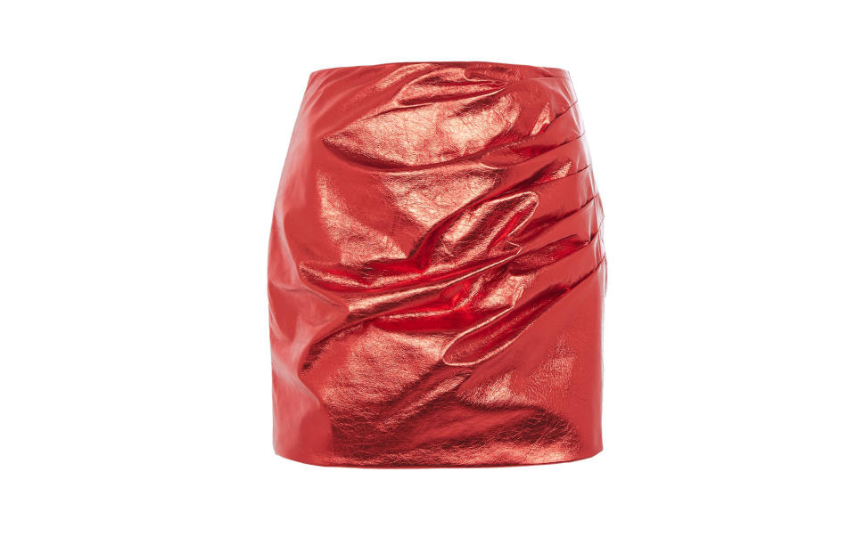 Leather Ruched Skirt