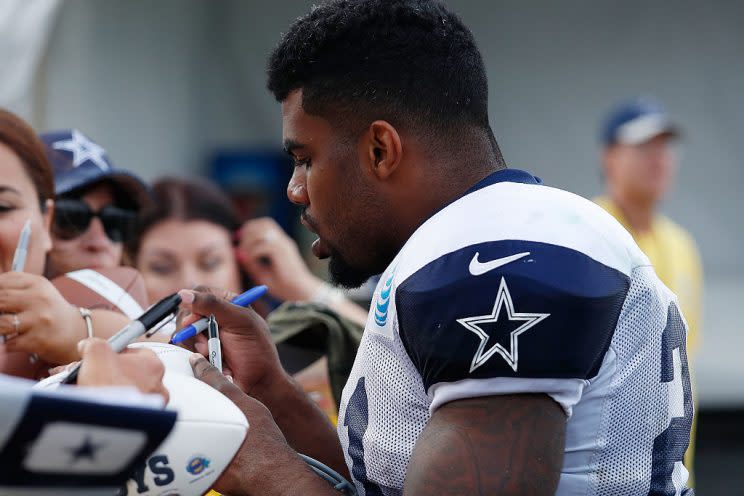 Ezekiel Elliott has a clear path to fantasy domination. (Photo by Josh Lefkowitz/Getty Images)