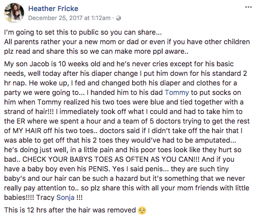 Heather Fricke's warning has gone viral around the world. (Photo: Facebook)