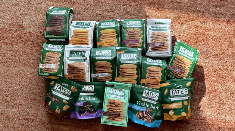 assortment of Tate's cookie varieties