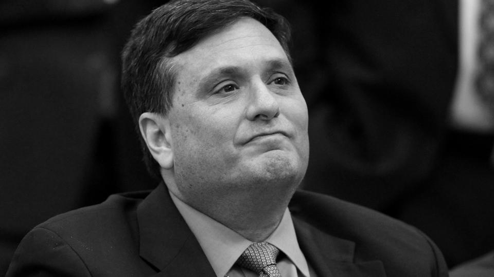 Outgoing Ebola czar Ron Klain listens as President Barack Obama speaks about the Ebola outbreak response by the U.S. in West Africa, Wednesday, Feb. 11, 2015, in the South Court Auditorium of the White House complex in Washington. (Jacquelyn Martin/AP)