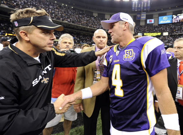 Brett Favre, once a target of the Saints' bounty program, offers Sean  Payton help on earplugs