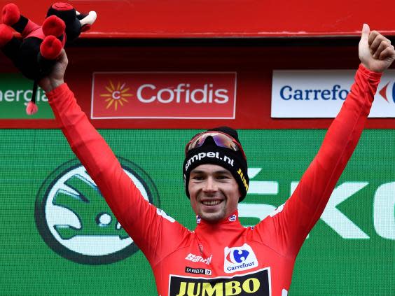 Primoz Roglic is set to become Slovenia’s first Grand Tour winner (Getty)