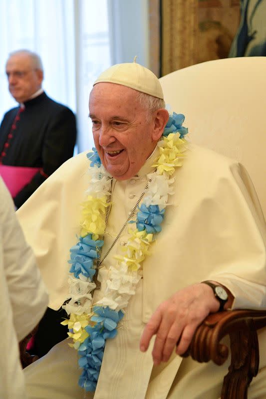 Pope Francis meets with delegation of Mother Teresa Award at the Vatican