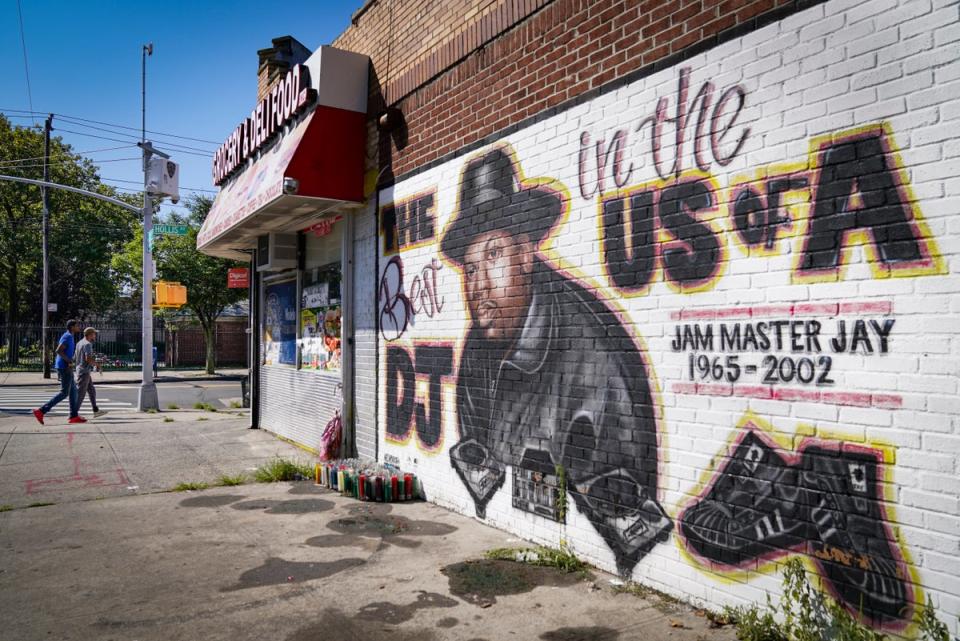 A mural for Jam Master Jay in New York (Copyright 2020 The Associated Press. All rights reserved)