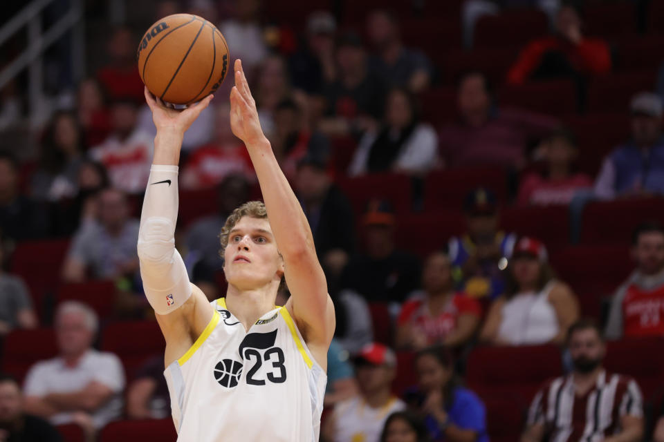 Lauri Markkanen #23 of the Utah Jazz is gaining fantasy value