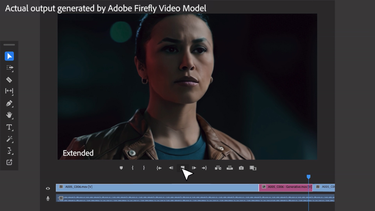  Adobe Premiere Pro's Firefly Video AI tools in action. 