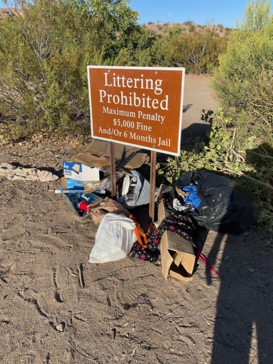 Litter at Lake Mead. (Credit: National Park Service)